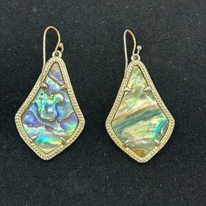 Kendra Scott Alex Drop Earrings in Lilac Ablone gold tone purple